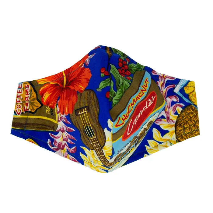 Earrings Hawaiian Print Adult Fashion Face Mask ROYALHAWNCREAT