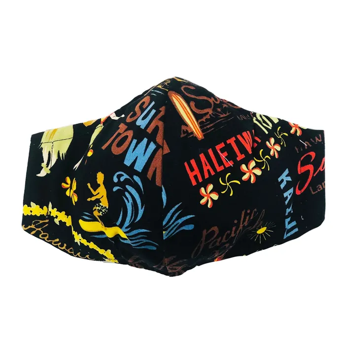 Earrings Hawaiian Print Adult Fashion Face Mask ROYALHAWNCREAT