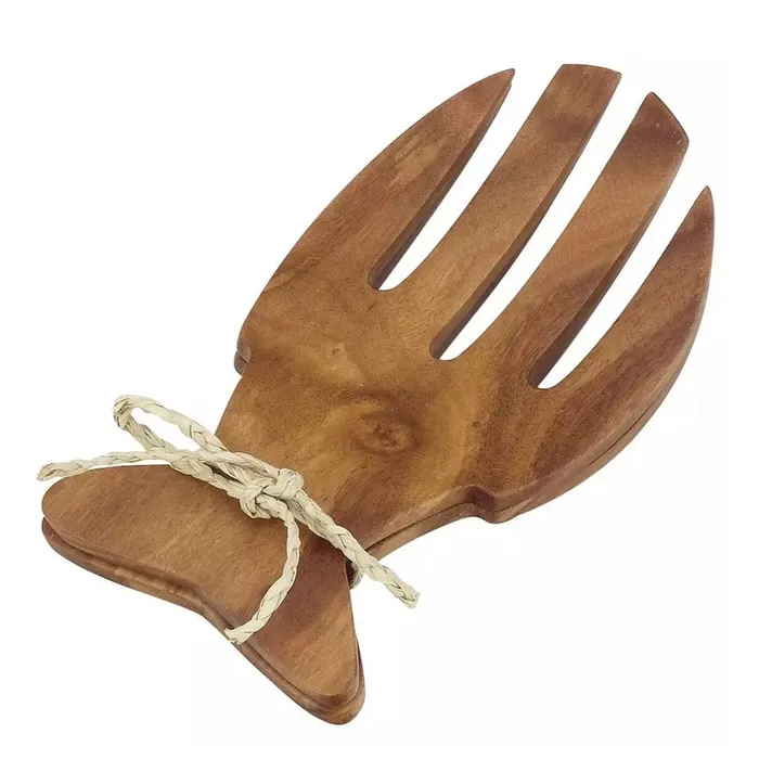 Earrings PACIFICMERCHANT FishShaped Natural Wood Salad Hands Set 2Piece