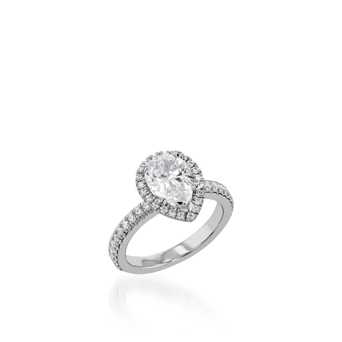 John Atencio Rings Majesty Pear Yellow Gold Engagement Ring