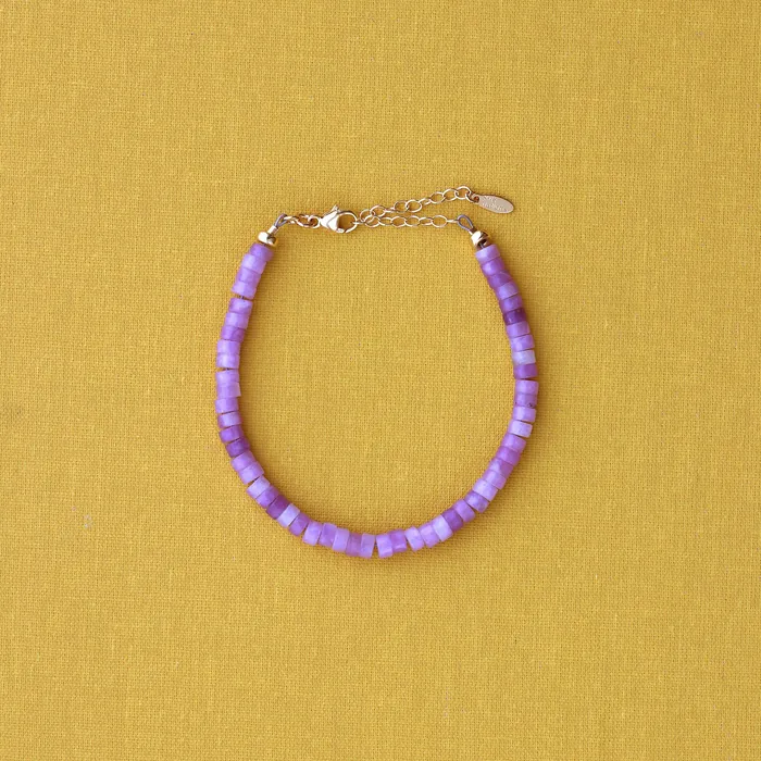 Kris Nations Amethyst Gemstone Heishi Bracelet Bracelets