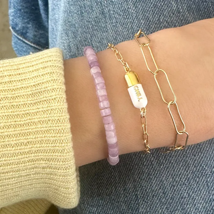 Kris Nations Amethyst Gemstone Heishi Bracelet Bracelets