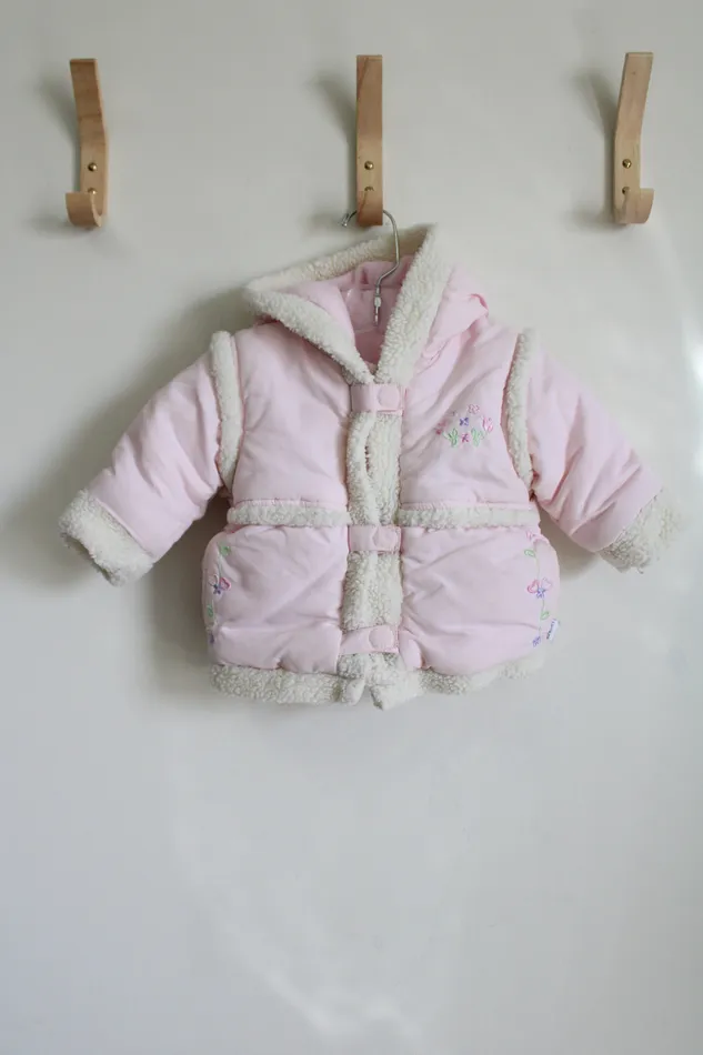 Little Me Light Pink Embroidered Coat 12 MO Little Me Necklaces