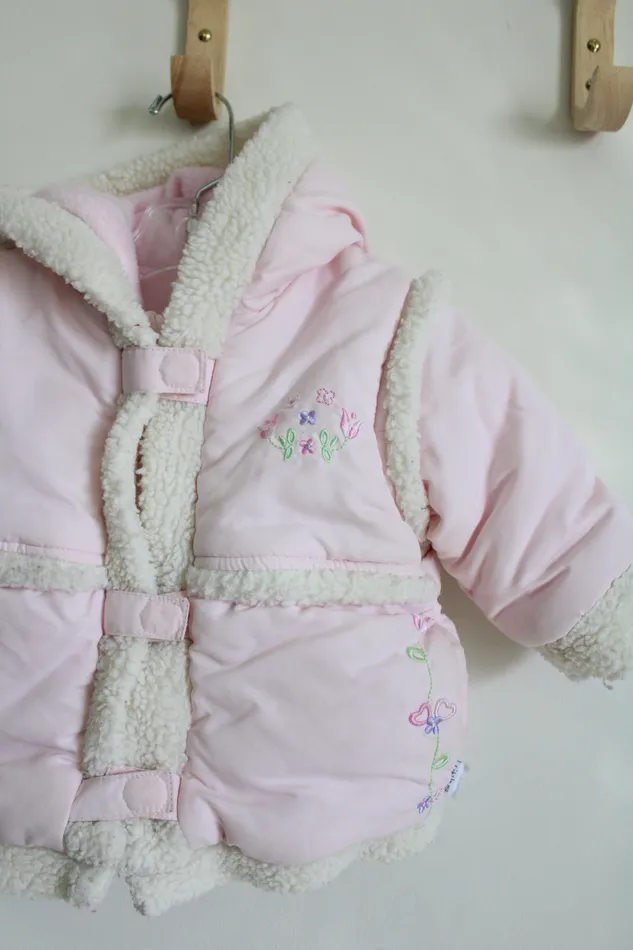 Little Me Light Pink Embroidered Coat 12 MO Little Me Necklaces