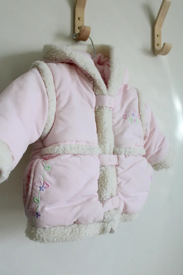 Little Me Light Pink Embroidered Coat 12 MO Little Me Necklaces