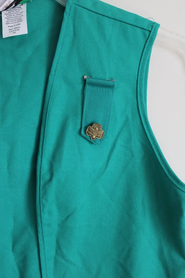 Necklaces Vintage Girl Scouts Vest Green With Patches And Pins XL Girl Scouts