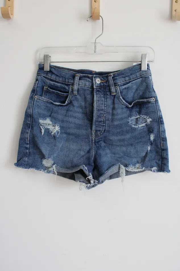 Old Navy Higher High Rise SkyHi ALine Distressed Jean Shorts 4 Old Navy Earrings
