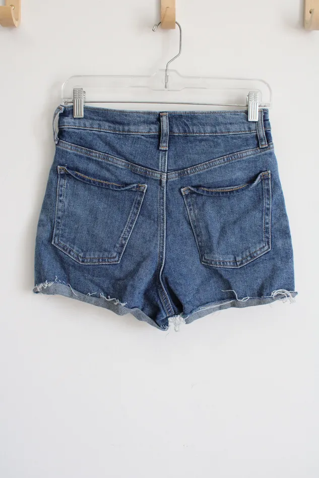 Old Navy Higher High Rise SkyHi ALine Distressed Jean Shorts 4 Old Navy Earrings