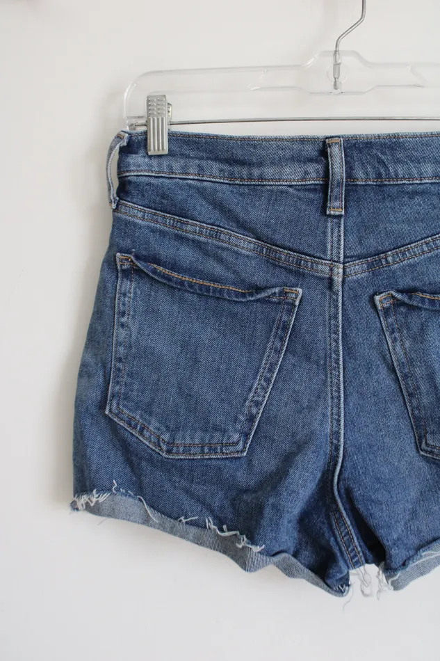 Old Navy Higher High Rise SkyHi ALine Distressed Jean Shorts 4 Old Navy Earrings