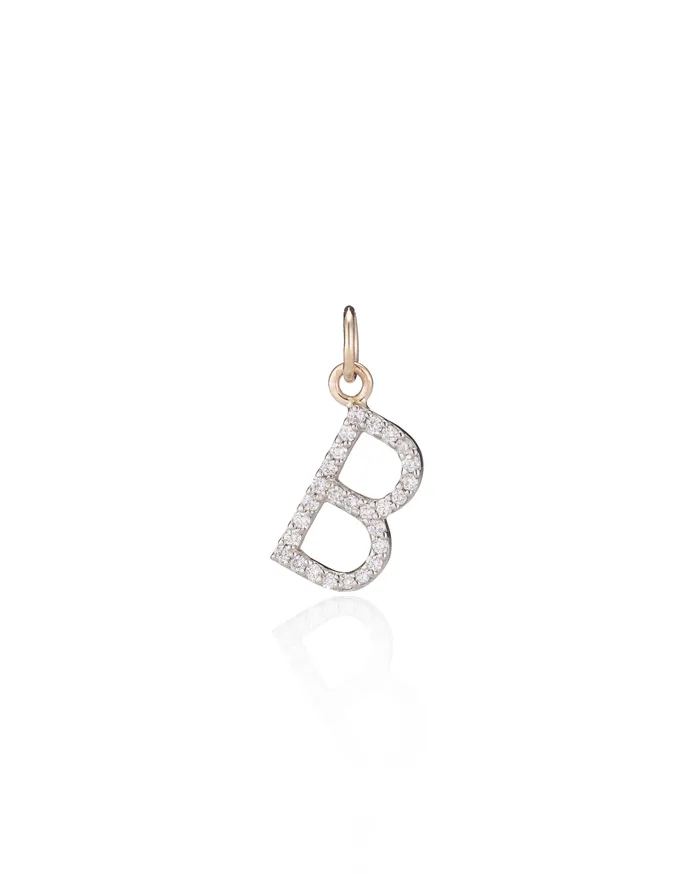 RACHEL LYNN CHICAGO Charm Necklaces Diamond B Letter Charm