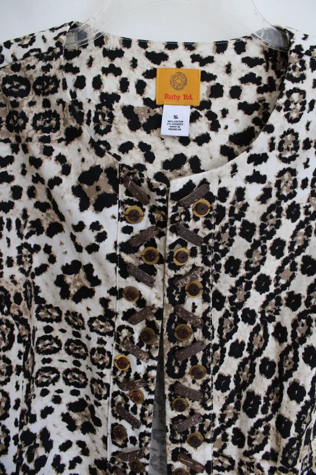 Ruby Rd Leopard Print Cotton Jacket 16 Ruby Rd Earrings