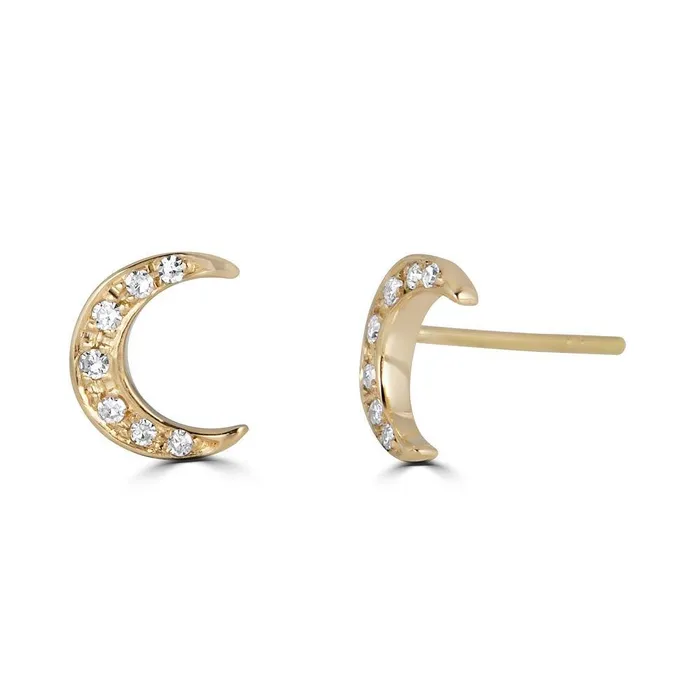 Alexis Jae Earrings Half Moon Diamond Earrings