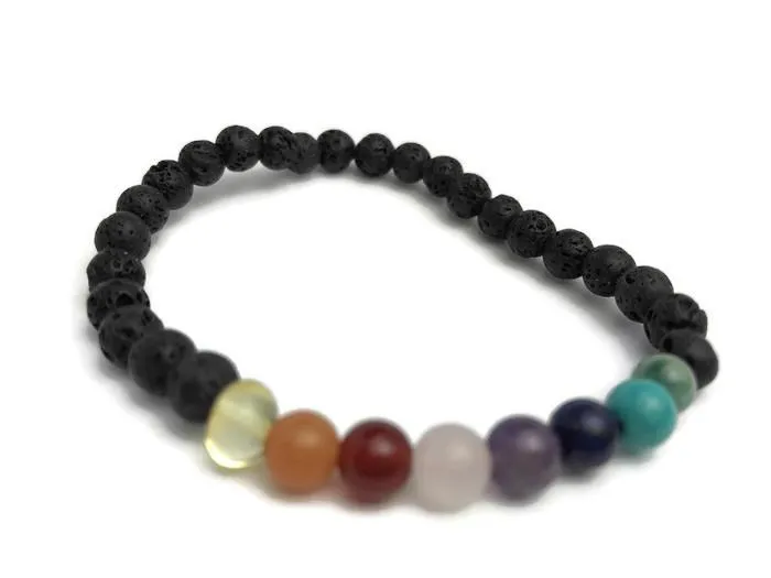 Baltic Essentials Bracelets Baltic Essentials Chakra Lava Rock Balance Bracelet Yoga Teen Amethyst Lapis