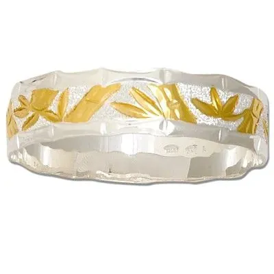 Bracelets 925 Sterling Silver Two Tone 18mm Bamboo Design Bangle rosamarianas Bracelets 925 Sterling Silver Two Tone 18mm Bamboo Design Bangle rosamarianas