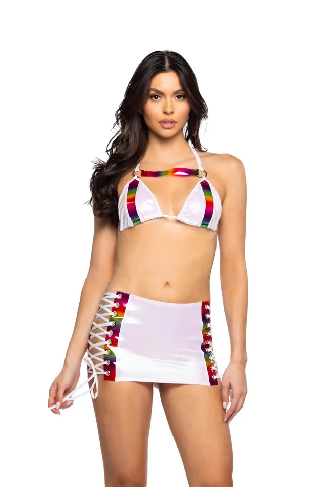 Earrings JValentine Inc JR111 Unicorn Rainbow Harness Triangle Top