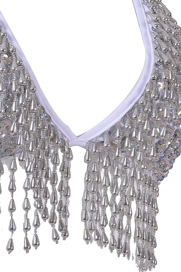 Earrings THE LUMi SHOP Hand Stitched Sequin Bra Top Moonlight