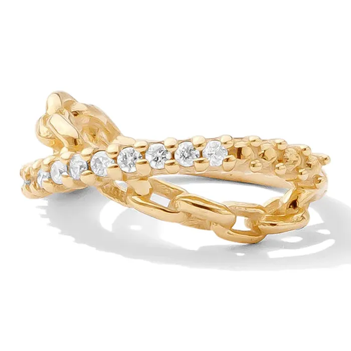 Fury Hinge Ring Clicker in Gold with Gemstones Tawapa Rings