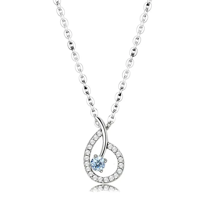 Green Necklaces CJ090 Wholesale Womens Stainless Steel AAA Grade CZ Sea Blue Chain Pendant Green Necklaces CJ090 Wholesale Womens Stainless Steel AAA Grade CZ Sea Blue Chain Pendant