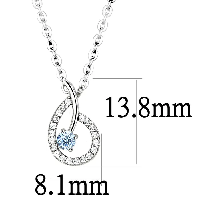 Green Necklaces CJ090 Wholesale Womens Stainless Steel AAA Grade CZ Sea Blue Chain Pendant Green Necklaces CJ090 Wholesale Womens Stainless Steel AAA Grade CZ Sea Blue Chain Pendant