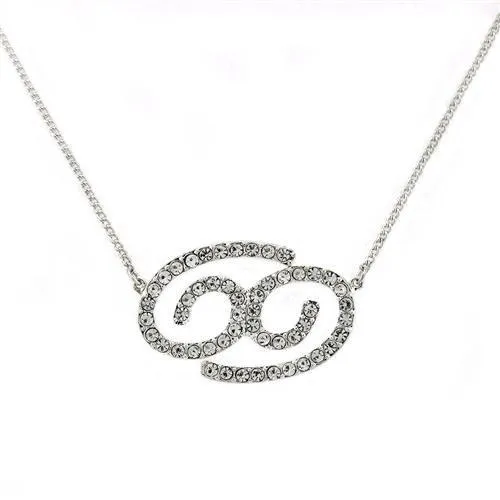 Green Necklaces CJZ12 Wholesale Womens Silver Brass with Top Grade Crystal in Clear Cancer Zodiac Chain Pendant Green Necklaces CJZ12 Wholesale Womens Silver Brass with Top Grade Crystal in Clear Cancer Zodiac Chain Pendant