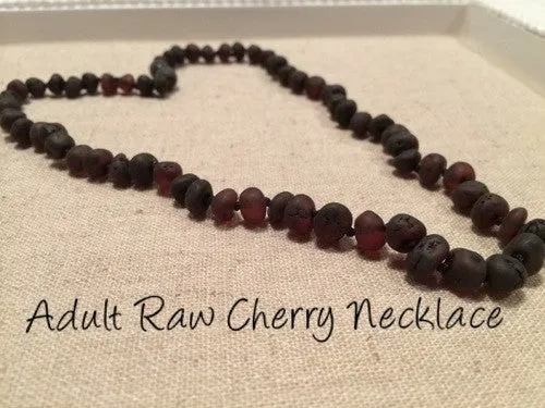 Necklaces Raw or Polished Cherry Baltic Amber Necklace for Big Kid Child or Adult MB