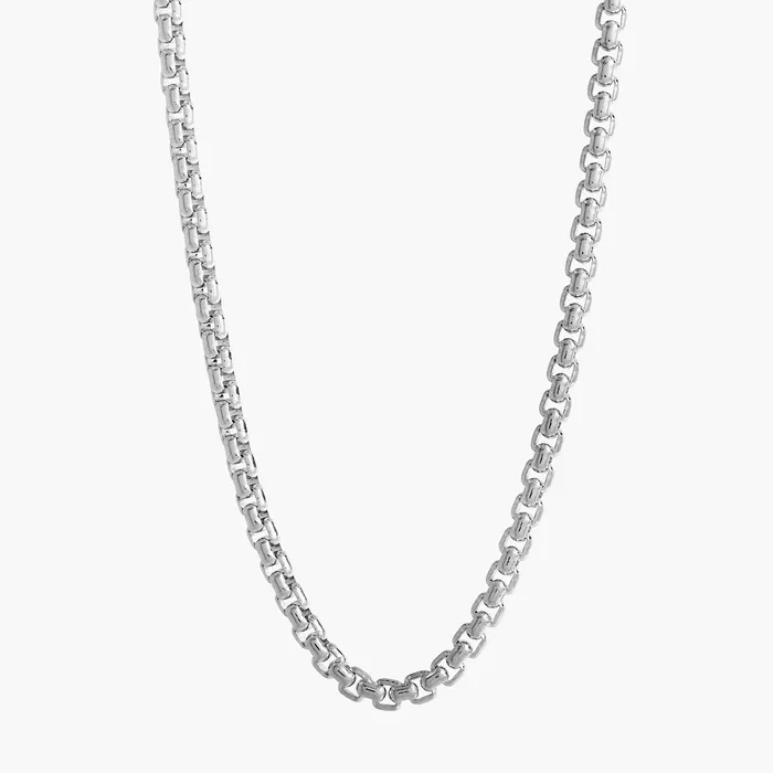 Proclamation Jewelry Rings 35mm Silver Round Box Chain