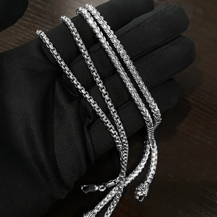 Proclamation Jewelry Rings 35mm Silver Round Box Chain