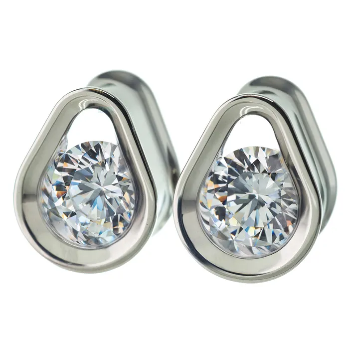 Single Gem Teardrop Eyelets with BrilliantCut Gem Citrine Anatometal Necklaces