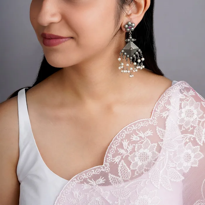 Teejh Earrings Malar Oxidised Earring