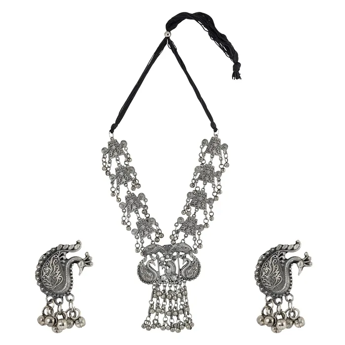 Teejh Necklaces Teejh Siddhi Silver Oxidised Necklace Teejh Necklaces Teejh Siddhi Silver Oxidised Necklace