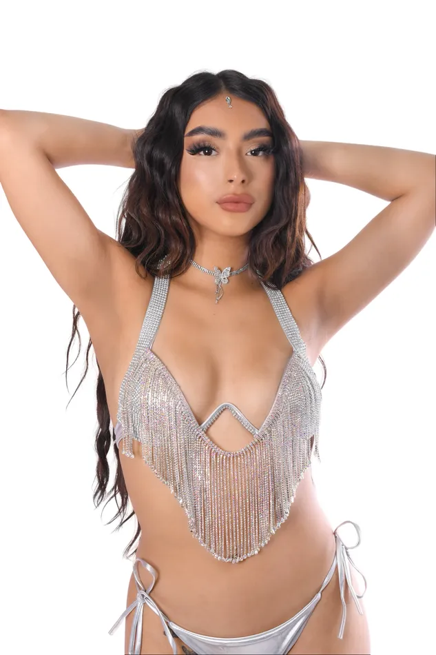THE LUMI SHOP Rings Silver Disco Diamond Tassel Top