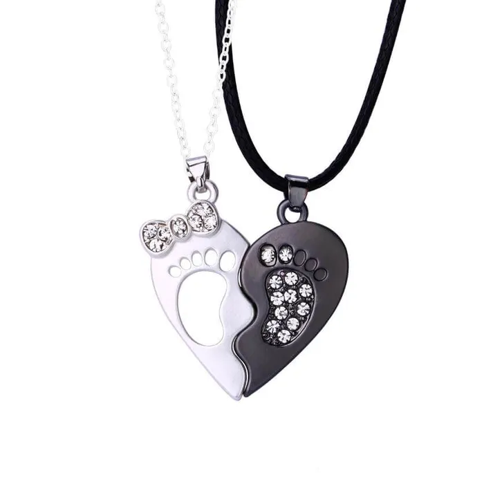 Two Piece Half Heart Necklace for BFF and Couple worldnetgifts Necklaces