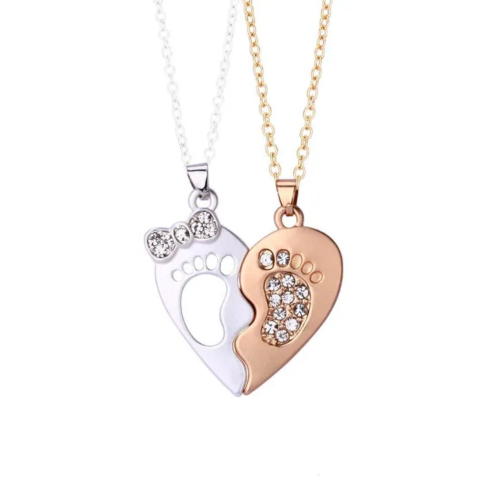 Two Piece Half Heart Necklace for BFF and Couple worldnetgifts Necklaces
