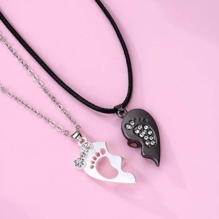 Two Piece Half Heart Necklace for BFF and Couple worldnetgifts Necklaces