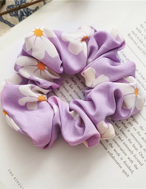 02 Rings H789 Lavender Floral Hair Scrunchie