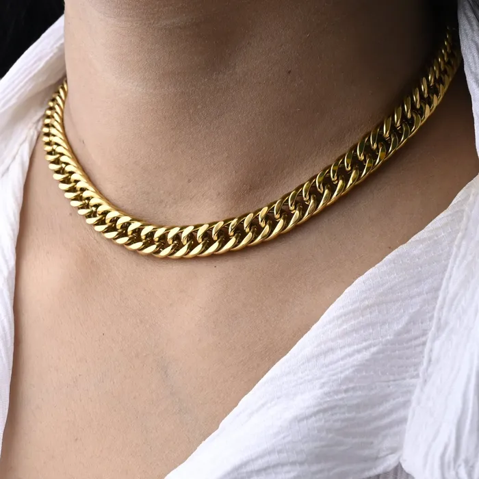18K GoldFilled Chunky Cuban Link Necklace Jewelvers Necklaces