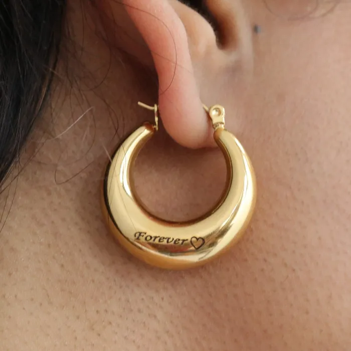 18K GoldFilled Custom Name Hoop Earrings Personalized Large Hoops Jewelvers Earrings