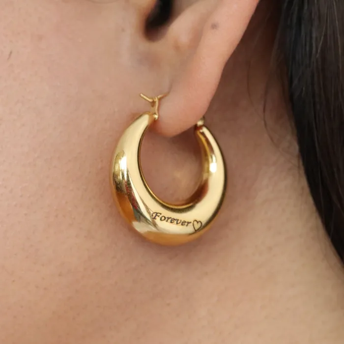 18K GoldFilled Custom Name Hoop Earrings Personalized Large Hoops Jewelvers Earrings