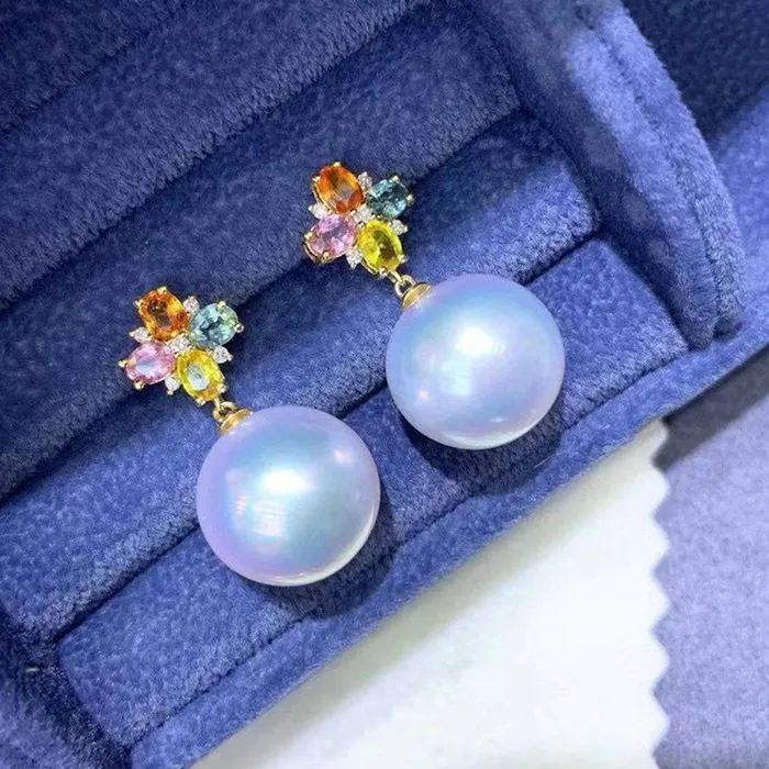 18K Solid Gold Edison Pearl Earrings KE00006 Pearly Lustre Earrings