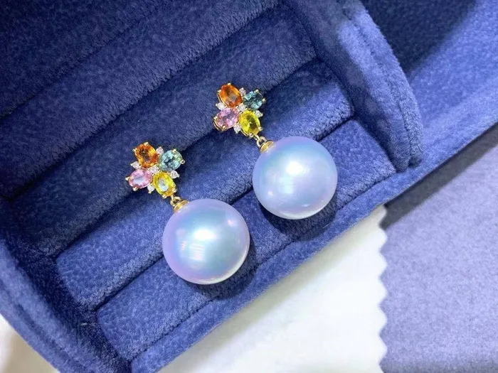 18K Solid Gold Edison Pearl Earrings KE00006 Pearly Lustre Earrings
