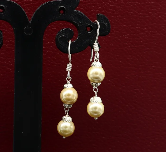 925 sterling silver handmade hoops pearl earring stunning drop dangling earring amazing bridesmaid customized hook earring s918 TRIBAL ORNAMENTS Earrings 925 sterling silver handmade hoops pearl earring stunning drop dangling earring amazing bridesmaid customized hook earring s918 TRIBAL ORNAMENTS Earrings