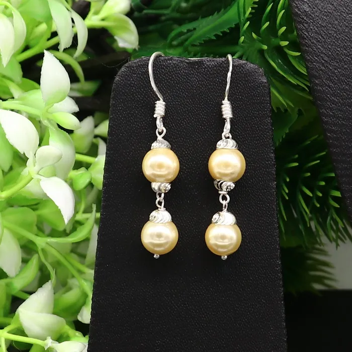 925 sterling silver handmade hoops pearl earring stunning drop dangling earring amazing bridesmaid customized hook earring s918 TRIBAL ORNAMENTS Earrings
