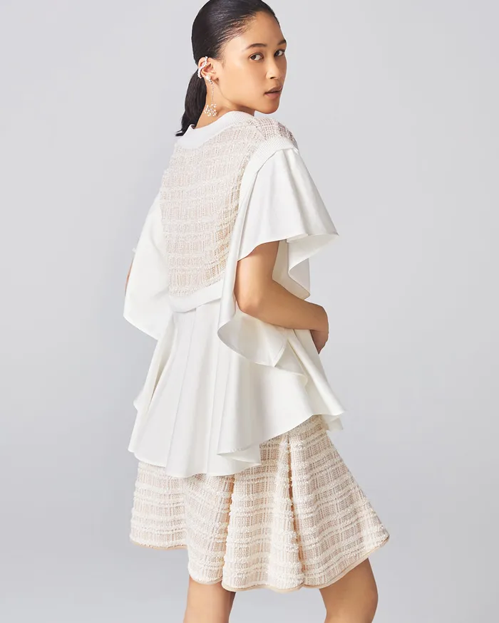 ADEAM Linen Beige Kagura Knit Top Earrings ADEAM Linen Beige Kagura Knit Top Earrings
