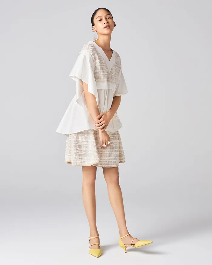 ADEAM Linen Beige Kagura Knit Top Earrings ADEAM Linen Beige Kagura Knit Top Earrings