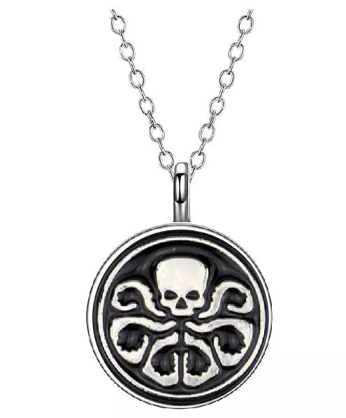 AZ40 Silver Skull Octopus Necklace with FREE EARRINGS alice Necklaces