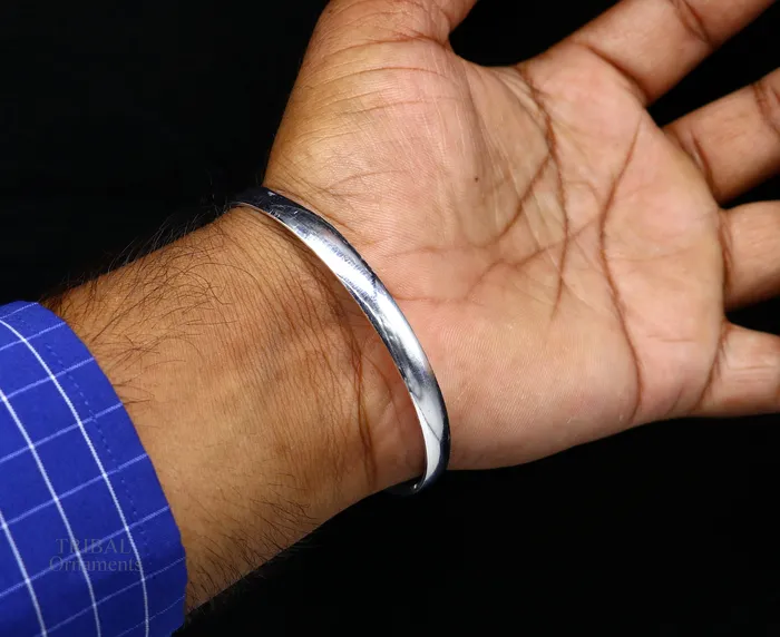 Bracelets TRIBAL ORNAMENTS Solid 925 sterling silver handmade punjabi sikha bangle bracelet kada all sized mens or girls bangle kada daily use jewelry nsk468