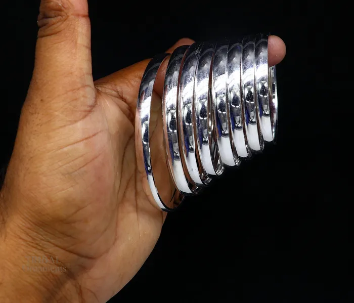 Bracelets TRIBAL ORNAMENTS Solid 925 sterling silver handmade punjabi sikha bangle bracelet kada all sized mens or girls bangle kada daily use jewelry nsk468