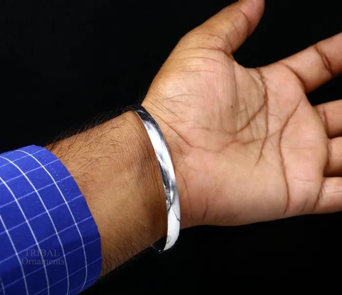 Bracelets TRIBAL ORNAMENTS Solid 925 sterling silver handmade punjabi sikha bangle bracelet kada all sized mens or girls bangle kada daily use jewelry nsk468