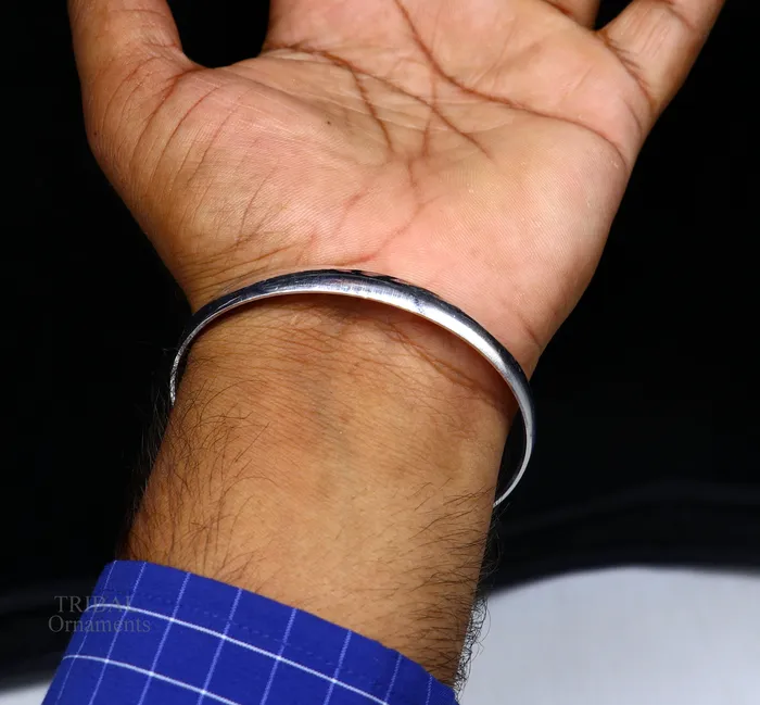 Bracelets TRIBAL ORNAMENTS Solid 925 sterling silver handmade punjabi sikha bangle bracelet kada all sized mens or girls bangle kada daily use jewelry nsk468