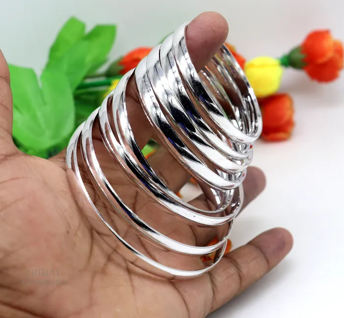 Bracelets TRIBAL ORNAMENTS Solid 925 sterling silver handmade punjabi sikha bangle bracelet kada all sized mens or girls bangle kada daily use jewelry nsk468